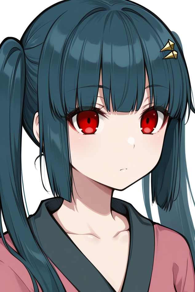 1girl, amaterasu_(sister's_story), aqua_hair, bangs, blunt_bangs, closed_mouth, collarbone, comfyui