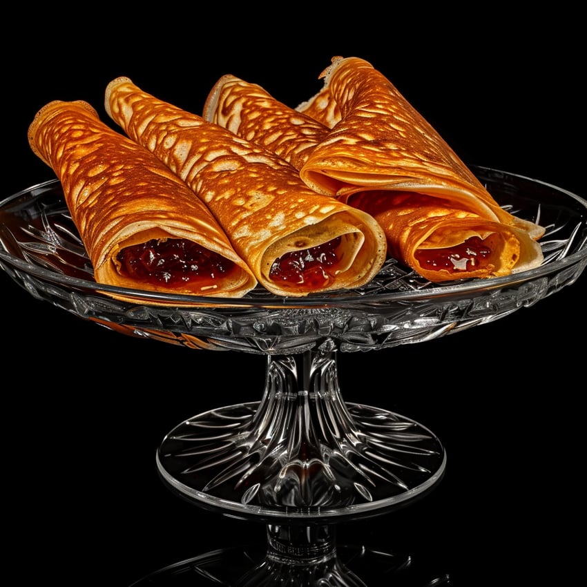 black_background, food, food_focus, glass, glass_plate, jam, metadata_request, midjourney