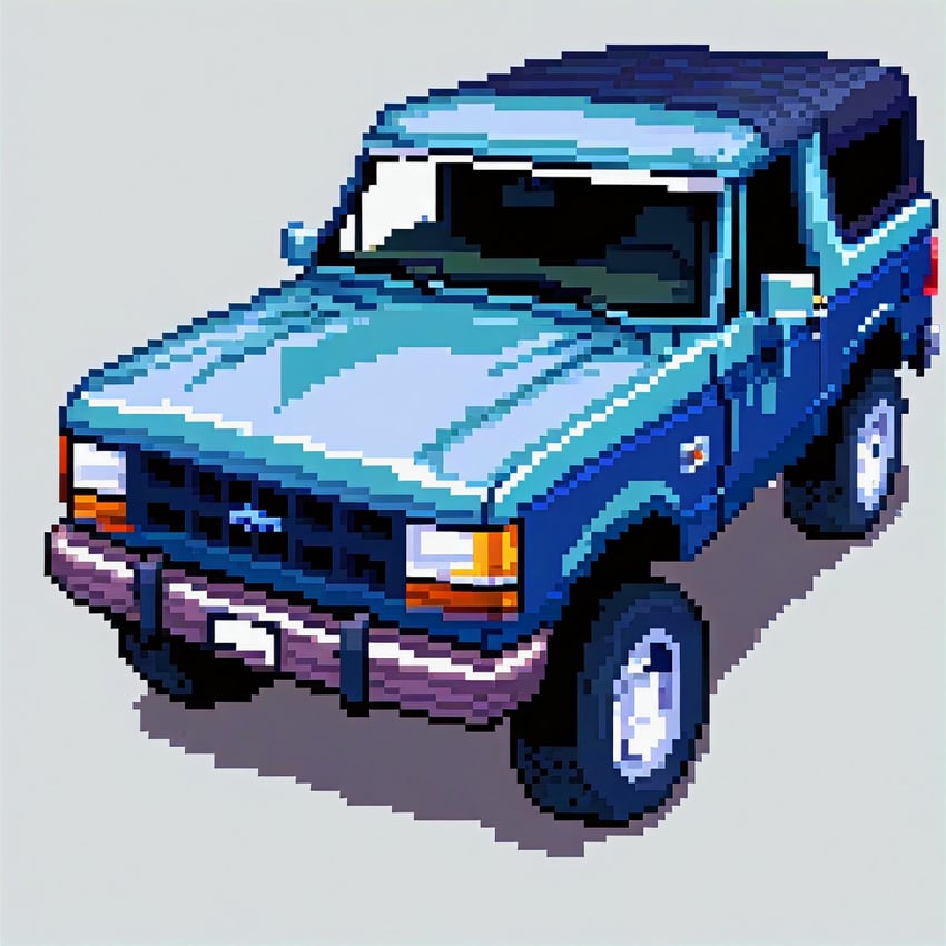 car, grey_background, ground_vehicle, motor_vehicle, no_humans, original, pixel_art, pixel_art_diffusion_xl