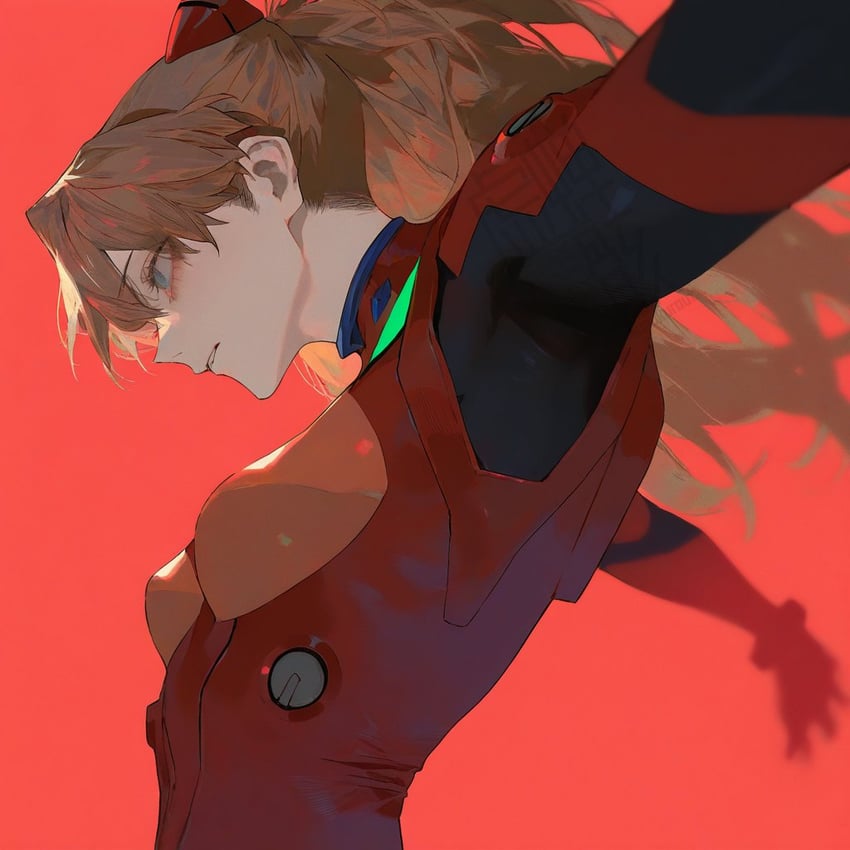 1girl, blue_eyes, bodysuit, bracer, breasts, evangelion:_2.0_you_can_(not)_advance, evangelion:_3.0_you_can_(not)_redo, floating_hair