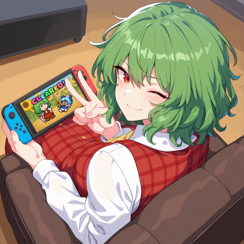 2girls, @_@, ^_^, ascot, bandage_on_face, bandages, blue_bow, blue_dress