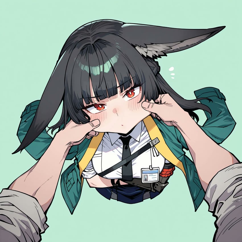 1boy, 1girl, absurdres, animal_ear_fluff, animal_ears, bangs, black_hair, black_necktie