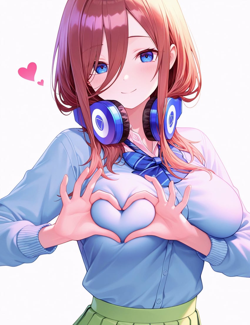 1girl, bangs, base_aiart, blue_bow, blue_bowtie, blue_cardigan, blue_eyes, blush