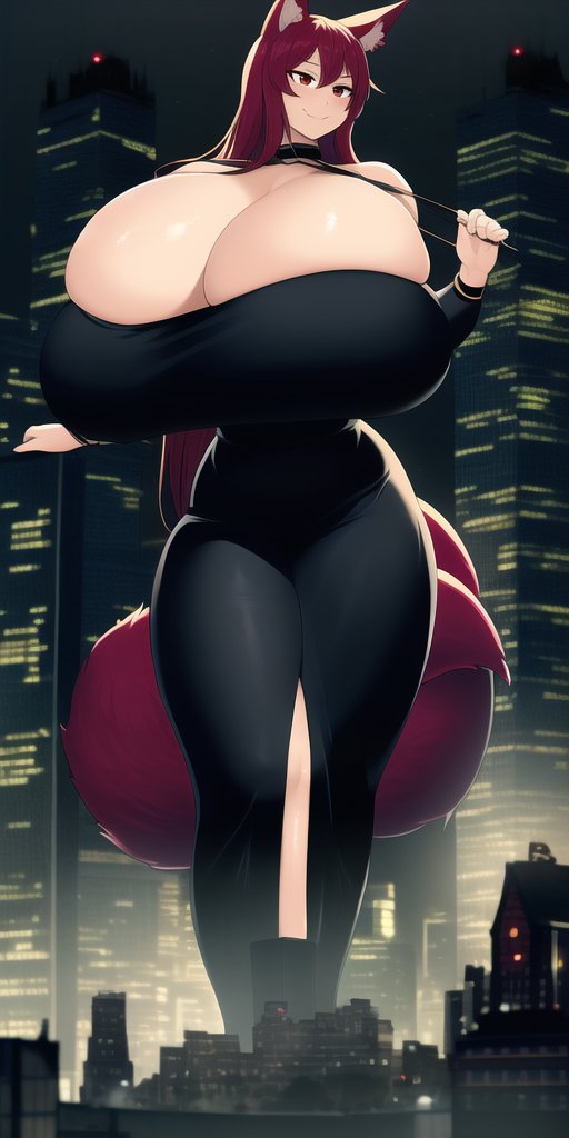 1girl, :d, animal_ear_fluff, animal_ears, another29760924, bad_hands, bare_shoulders, black_choker