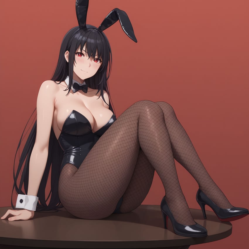 1girl, absurdres, animal_ears, arm_support, bangs, black_bow, black_bowtie, black_footwear