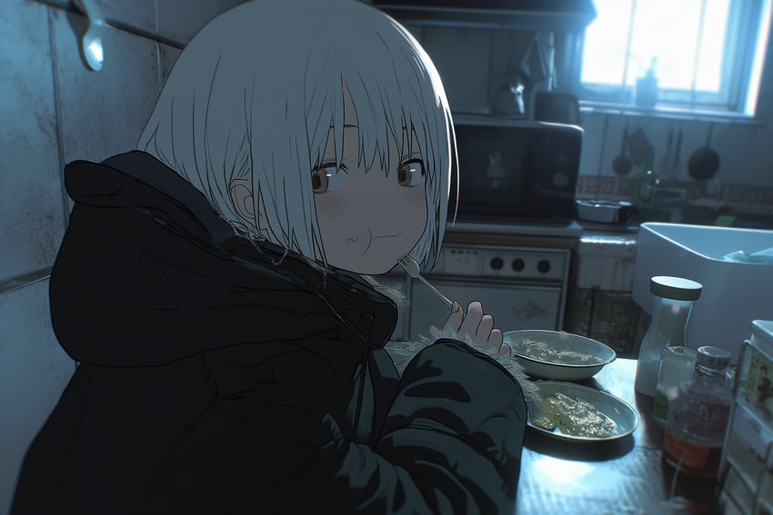 1girl, :t, absurdres, bangs, blurry, blush, brown_eyes, closed_mouth