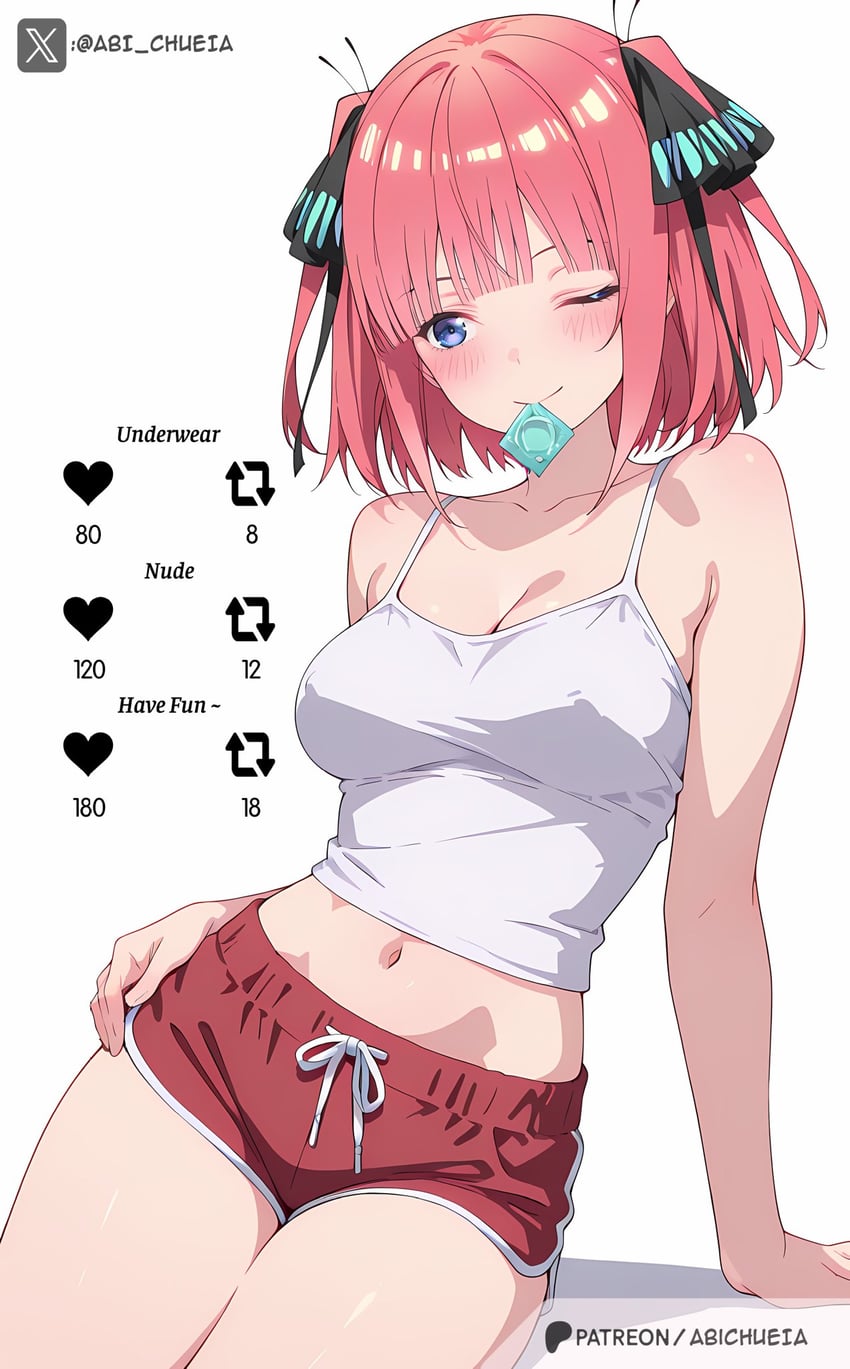 1girl, abi_chueia, bangs, bare_shoulders, black_ribbon, blue_eyes, blunt_bangs, blush