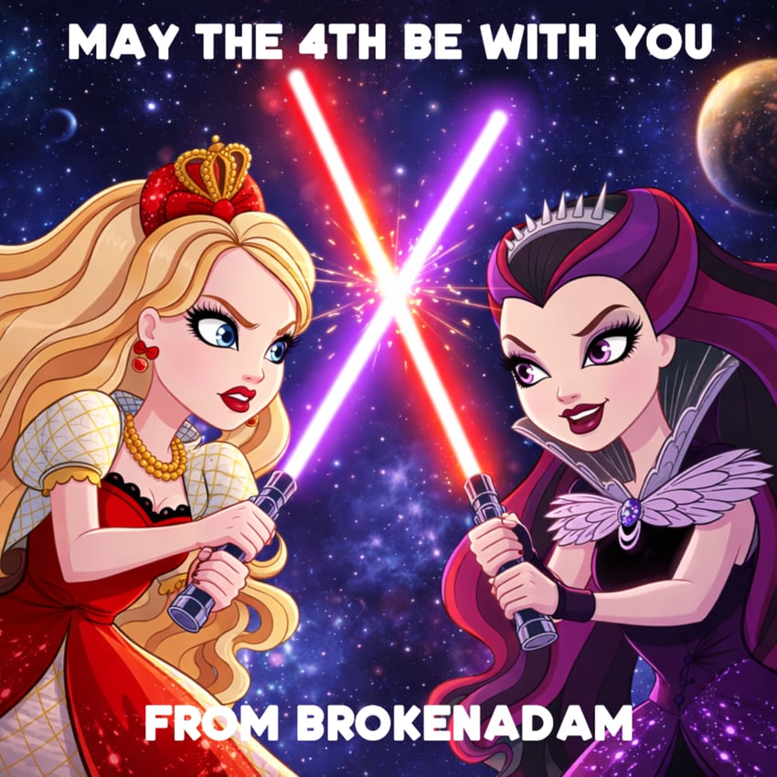 2girls, absurdres, apple_white, blonde_hair, blue_eyes, brokenadam, character_request, energy_sword