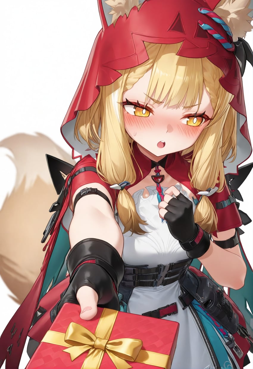 1girl, animal_ear_fluff, animal_ears, arknights, arknights:_endfield, arm_belt, bangs, black_gloves