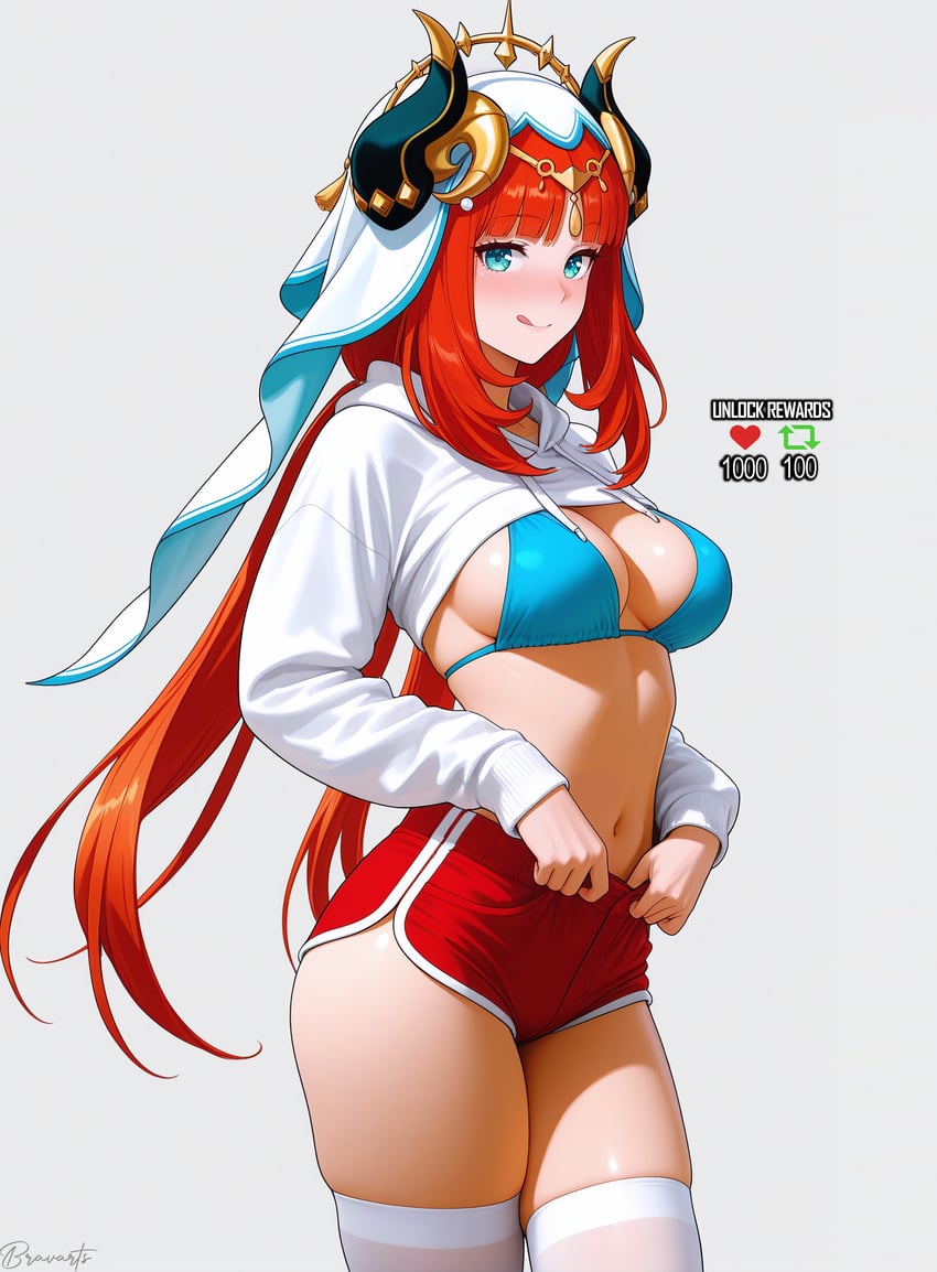 1girl, absurdres, bangs, bikini, bikini_top_only, blue_bikini, blue_eyes, blush