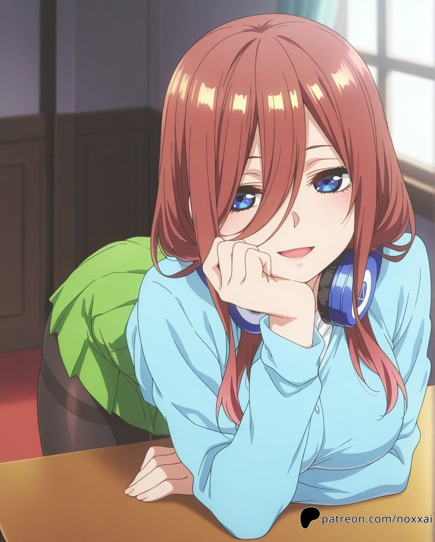 1girl, bangs, black_pantyhose, blue_cardigan, blue_eyes, blush, breasts, brown_hair