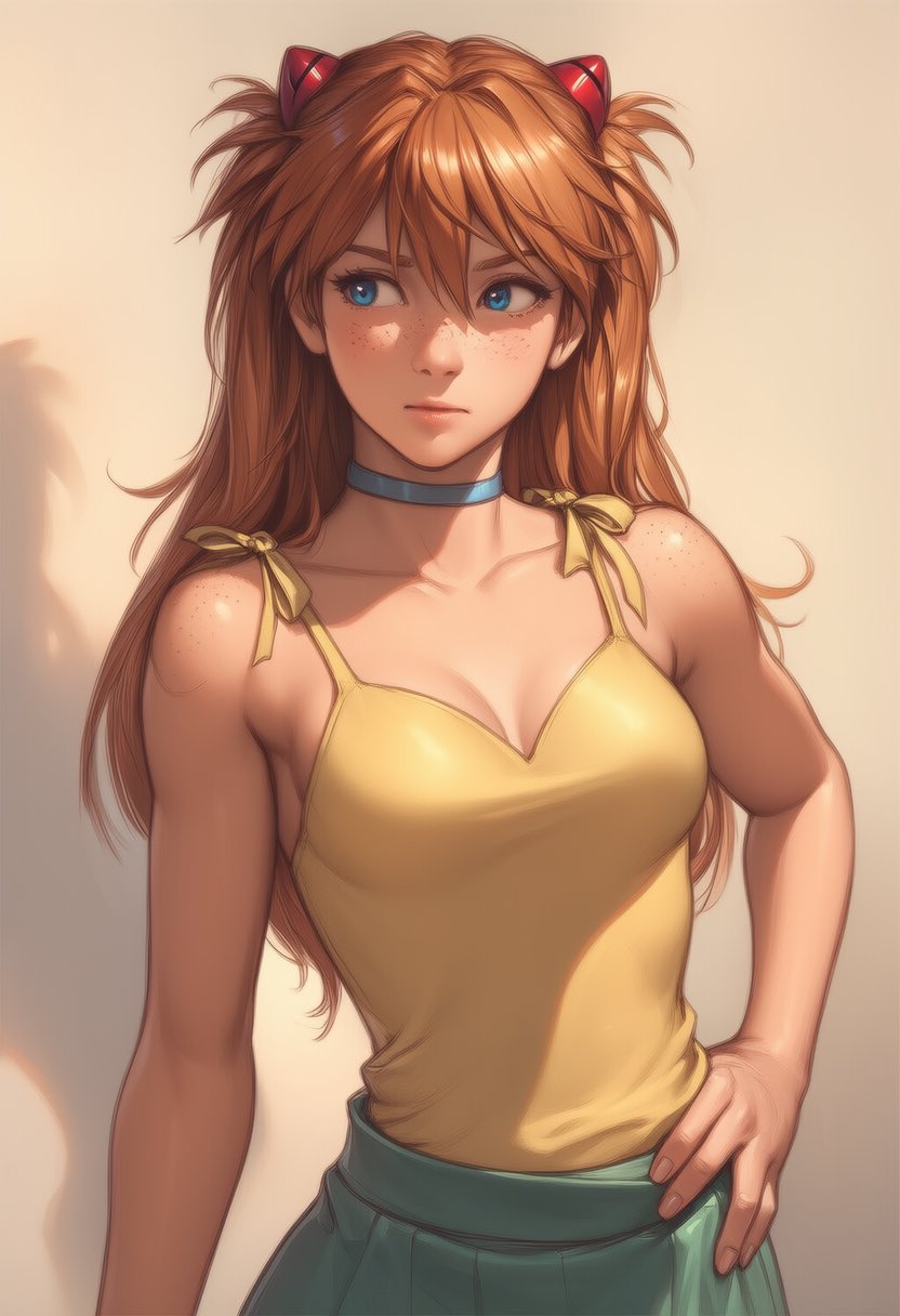 1girl, asukai_11, bare_shoulders, blue_choker, blue_eyes, breasts, breasts_apart, choker