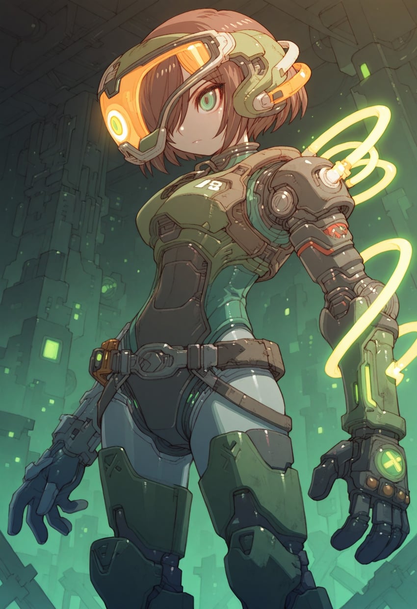 1girl, arm_armor, armor, backlighting, belt, belt_buckle, black_armor, black_background