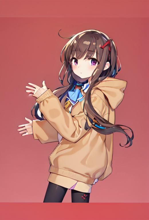 1girl, abyss_orange_mix, blue_bow, bow, brown_hair, closed_mouth, controlnet, hood