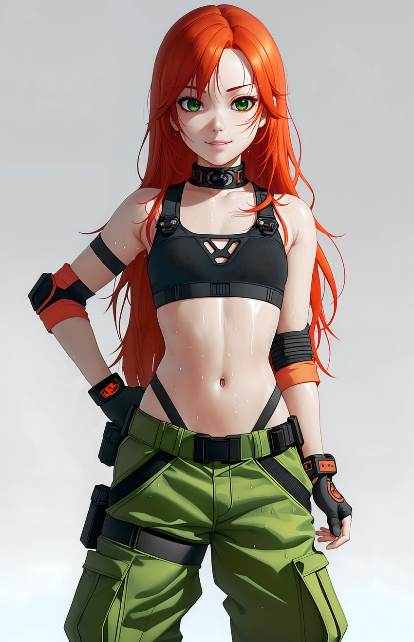 1girl, absurdres, bangs, bare_shoulders, belt, black_choker, black_gloves, breasts