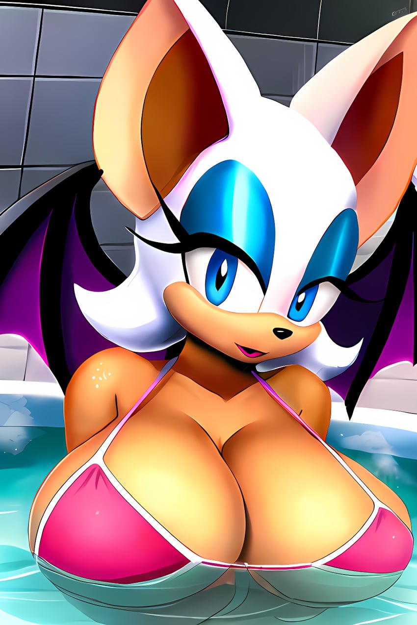 1girl, animal_ears, animal_nose, arms_behind_back, bare_shoulders, bat_ears, bat_girl, bat_wings