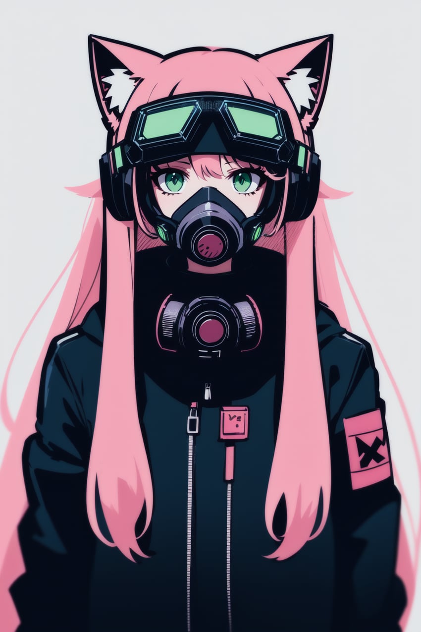 1girl, animal_ear_fluff, animal_ears, arms_at_sides, bangs, based_mix, black_jacket, cat_ears