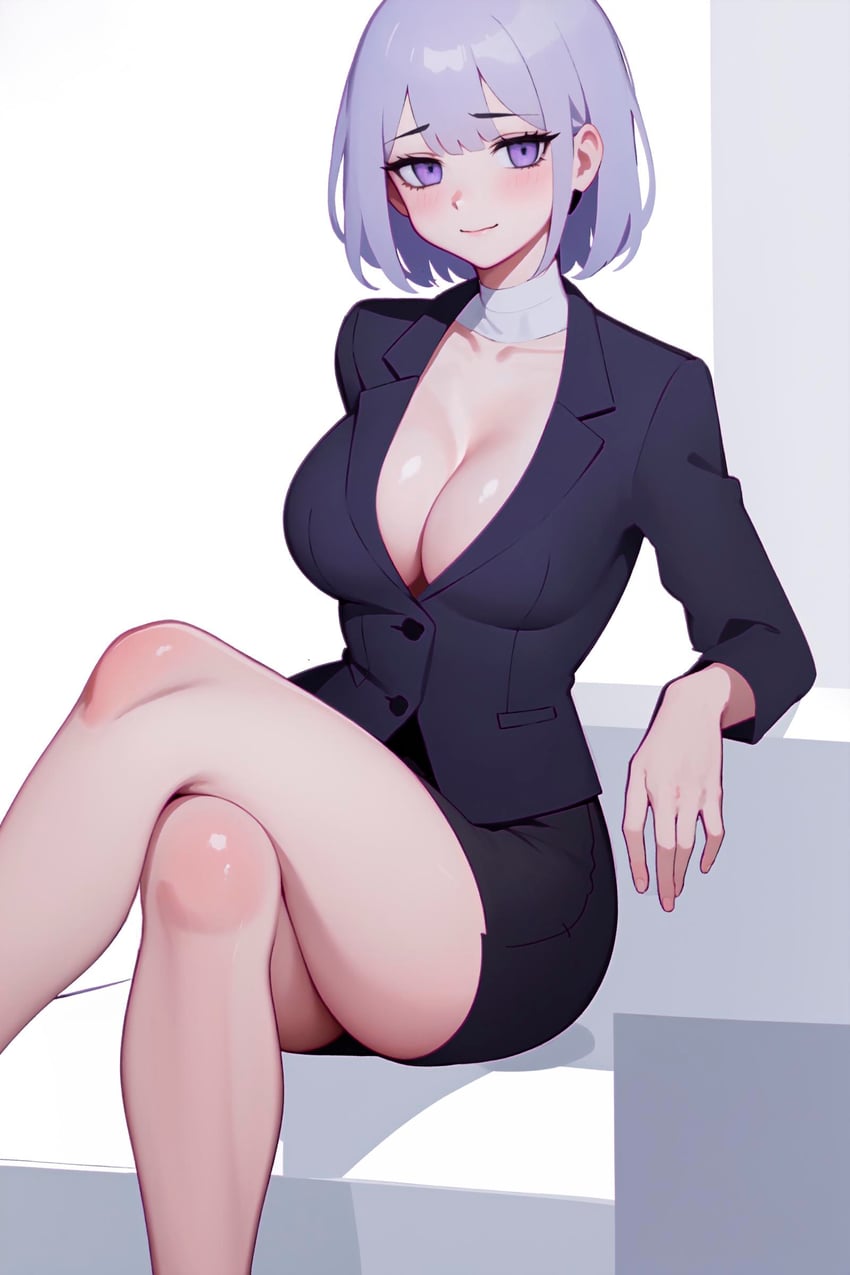 1girl, absurdres, atla, bandaged_neck, bandages, bangs, bare_legs, black_skirt