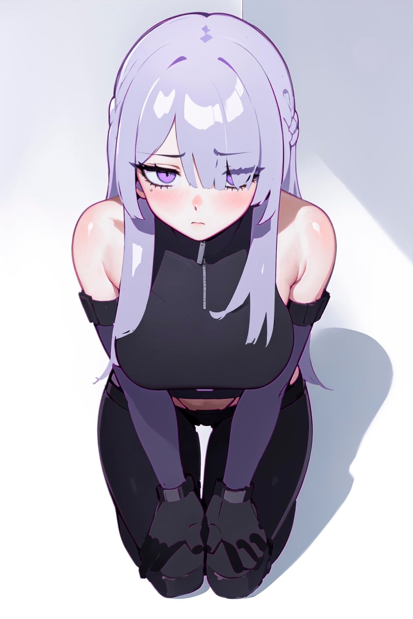 1girl, absurdres, ak-15_(girls'_frontline), atla, bangs, bare_shoulders, black_gloves, black_pants