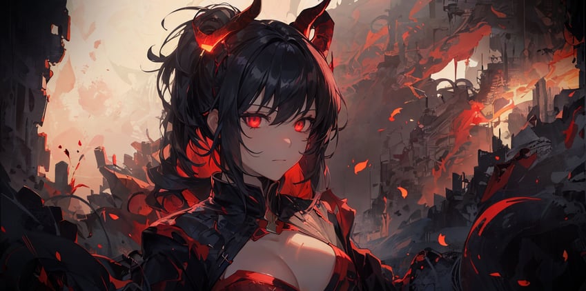 1girl, bangs, black_hair, black_jacket, breasts, cipher_(artist), cleavage, cleavage_cutout