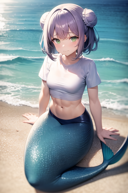 100_percent_orange_juice, 1girl, abyss_orange_mix, bangs, beach, blush, breasts, closed_mouth