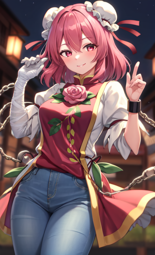 1girl, bad_link, bandaged_arm, bandages, bangs, blush, breasts, bun_cover