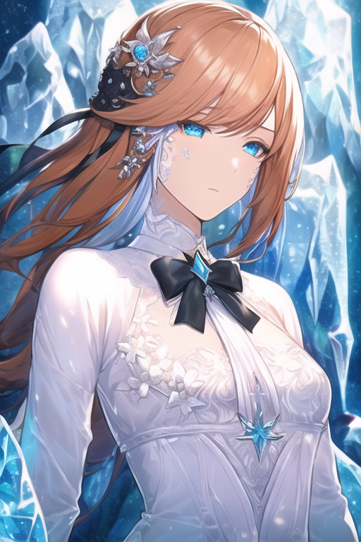 1girl, artist_request, blue_eyes, breasts, brown_hair, dress, final_fantasy, final_fantasy_xiv