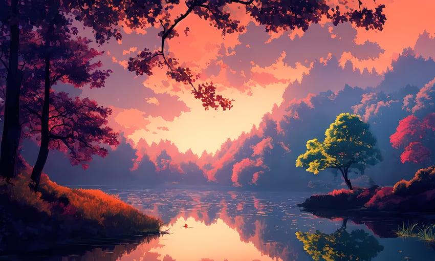 absurdres, branch, cloud, cloudy_sky, commentary, dreamshaper, english_commentary, forest