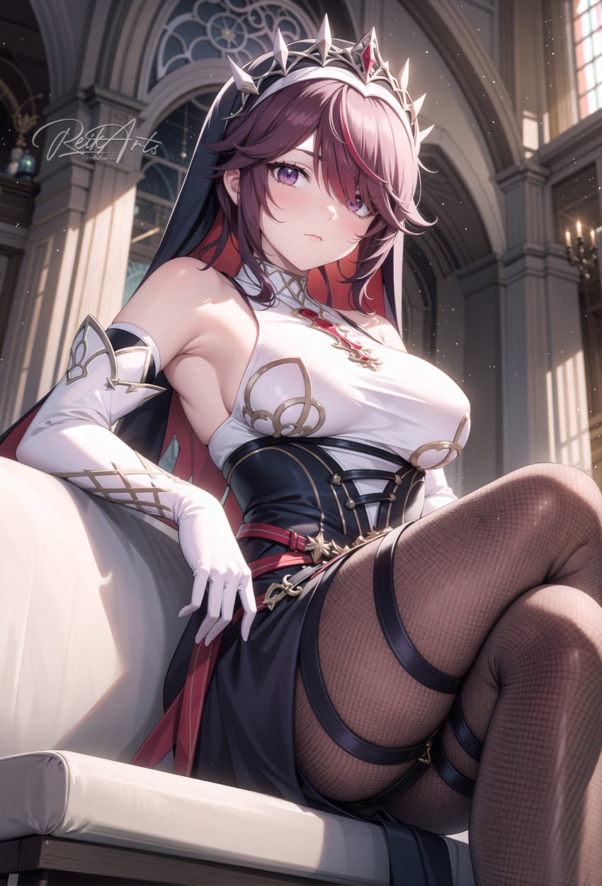 1girl, absurdres, armpit_crease, armpits, bad_id, bad_pixiv_id, bare_shoulders, black_skirt