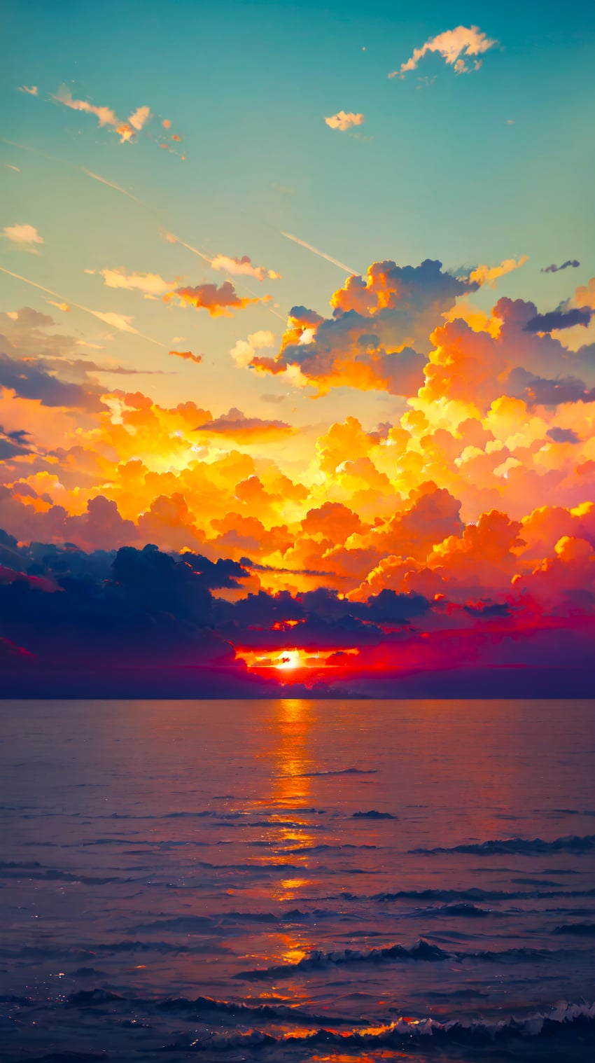 absurdres, blue_sky, cloud, cloudy_sky, colorful, cumulonimbus_cloud, day, evening