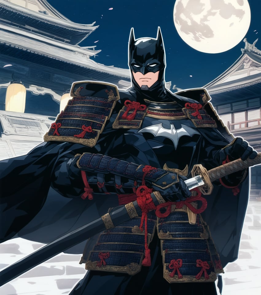 1boy, adapted_costume, animal_ears, architecture, arm_guards, armor, bat_ears, batman