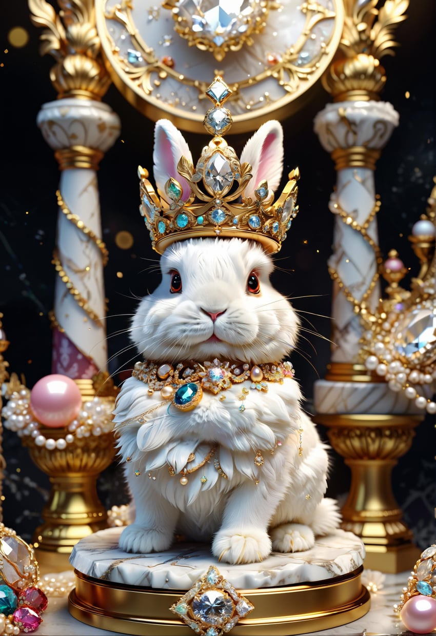 absurdres, animal, animal_ear_fluff, animal_ears, animal_focus, blue_gemstone, blurry, blurry_background