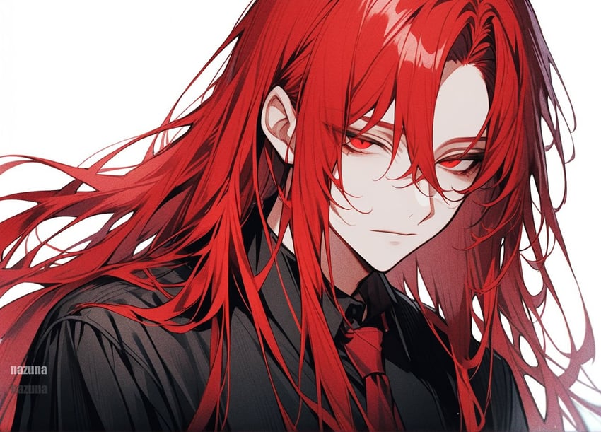 1boy, :|, androgynous, bangs, bishounen, black_shirt, closed_mouth, collared_shirt