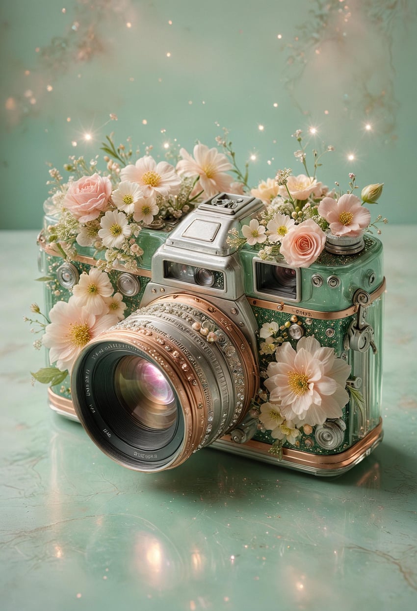 absurdres, camera, close-up, copyright_request, daisy, dreamck, flower, forrealxl