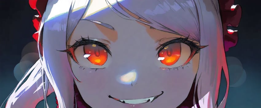 1girl, bangs, blue_background, blurry, bokeh, bonnet, close-up, dark_background