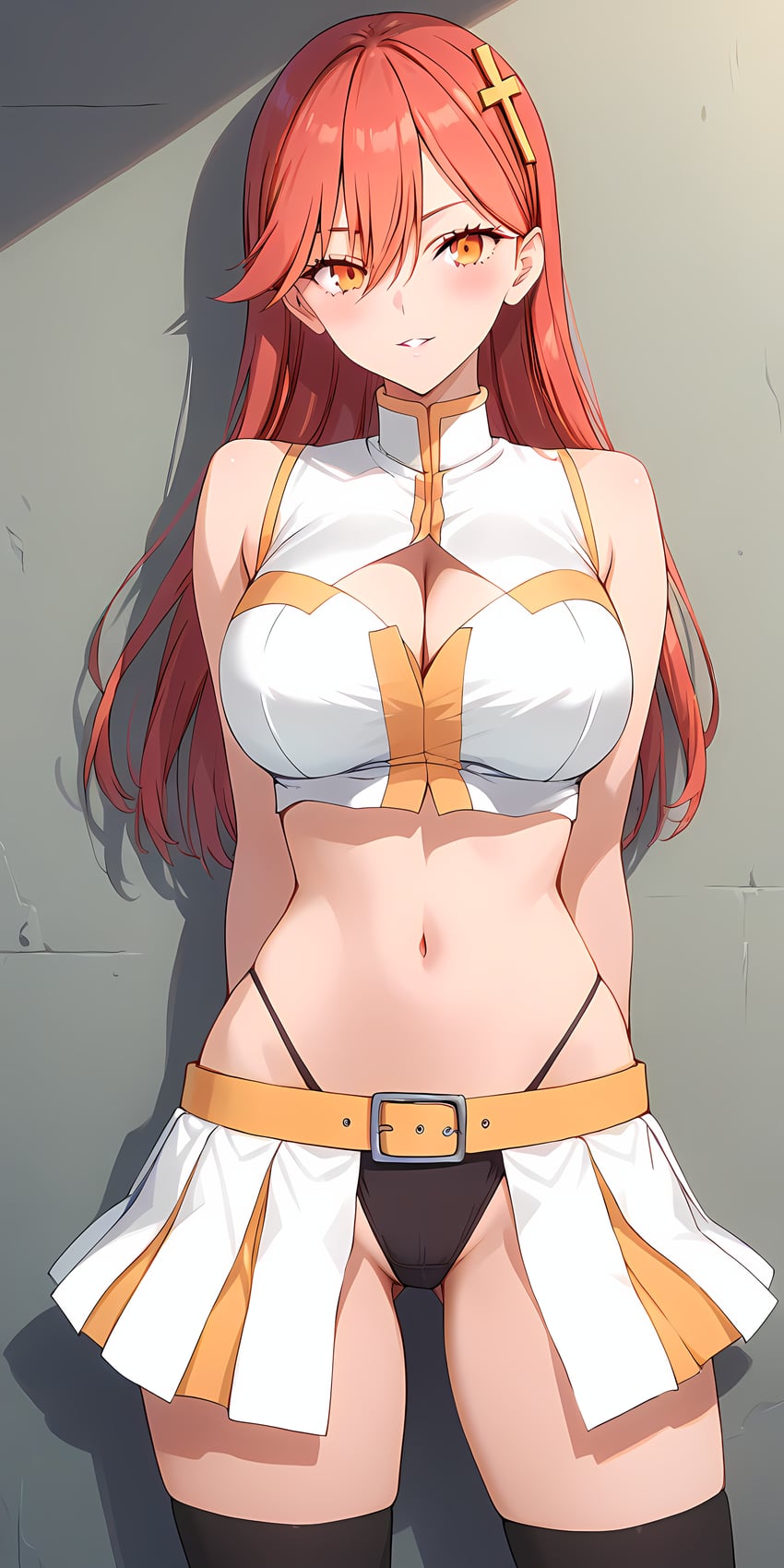 1girl, 2.5_jigen_no_ririsa, absurdres, ariel_(2.5_jigen_no_ririsa), arms_behind_back, black_panties, blush, breasts