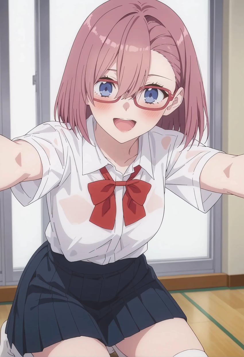 1girl, 2.5_jigen_no_ririsa, absurdres, amano_ririsa, blush, breasts, glasses, highres