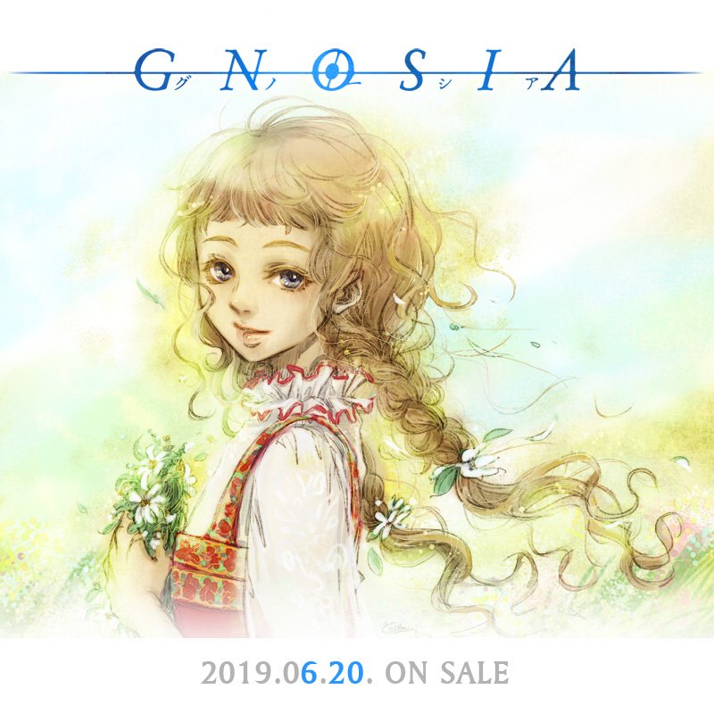 1girl, alternate_costume, braid, copyright_name, cotori_(globule), english_text, flower, gnosia