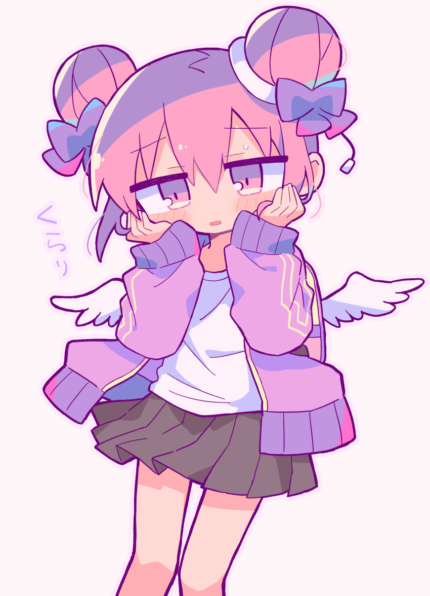 1girl, absurdres, angel, angel_wings, blush_stickers, bow, cevio, datenshi-chan_(nanawo_akari)