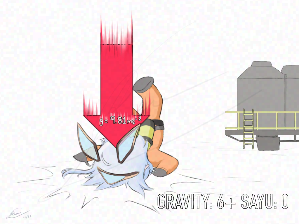 1girl, adversarial_noise, arrow_(symbol), blue_hair, chibi, english_text, faceplant, full_body