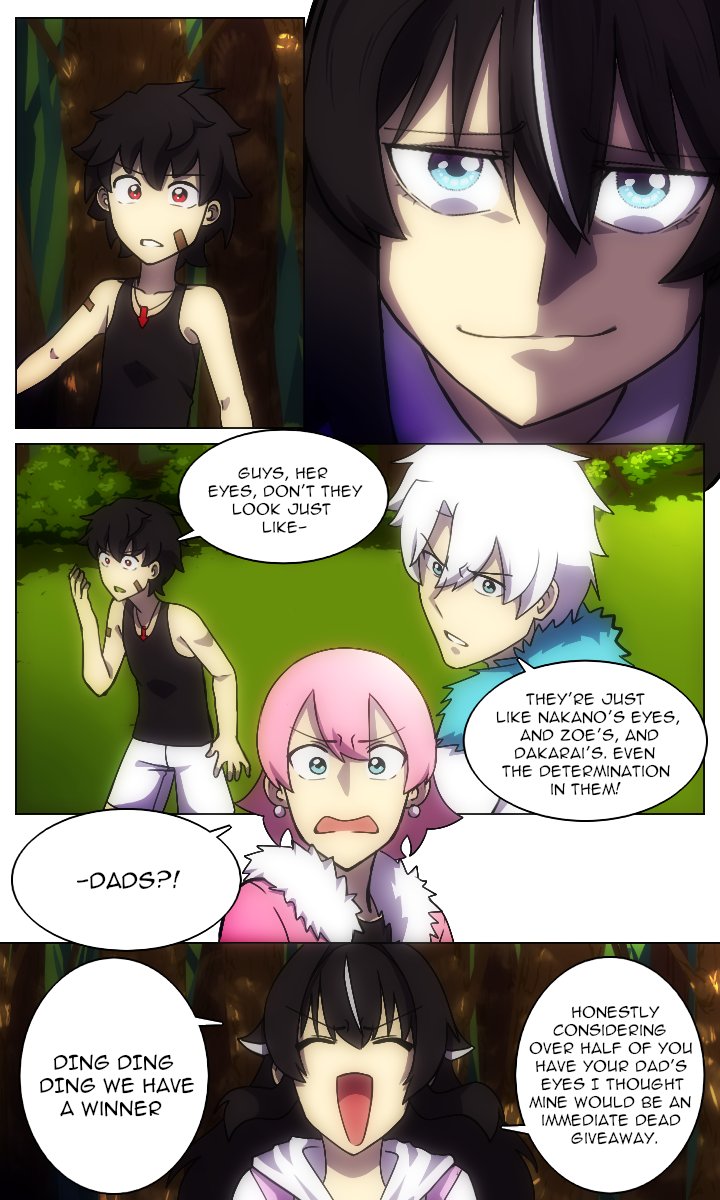 2boys, 2girls, ahoge, bandaid, bandaid_on_face, black_hair, black_shirt, blue_eyes