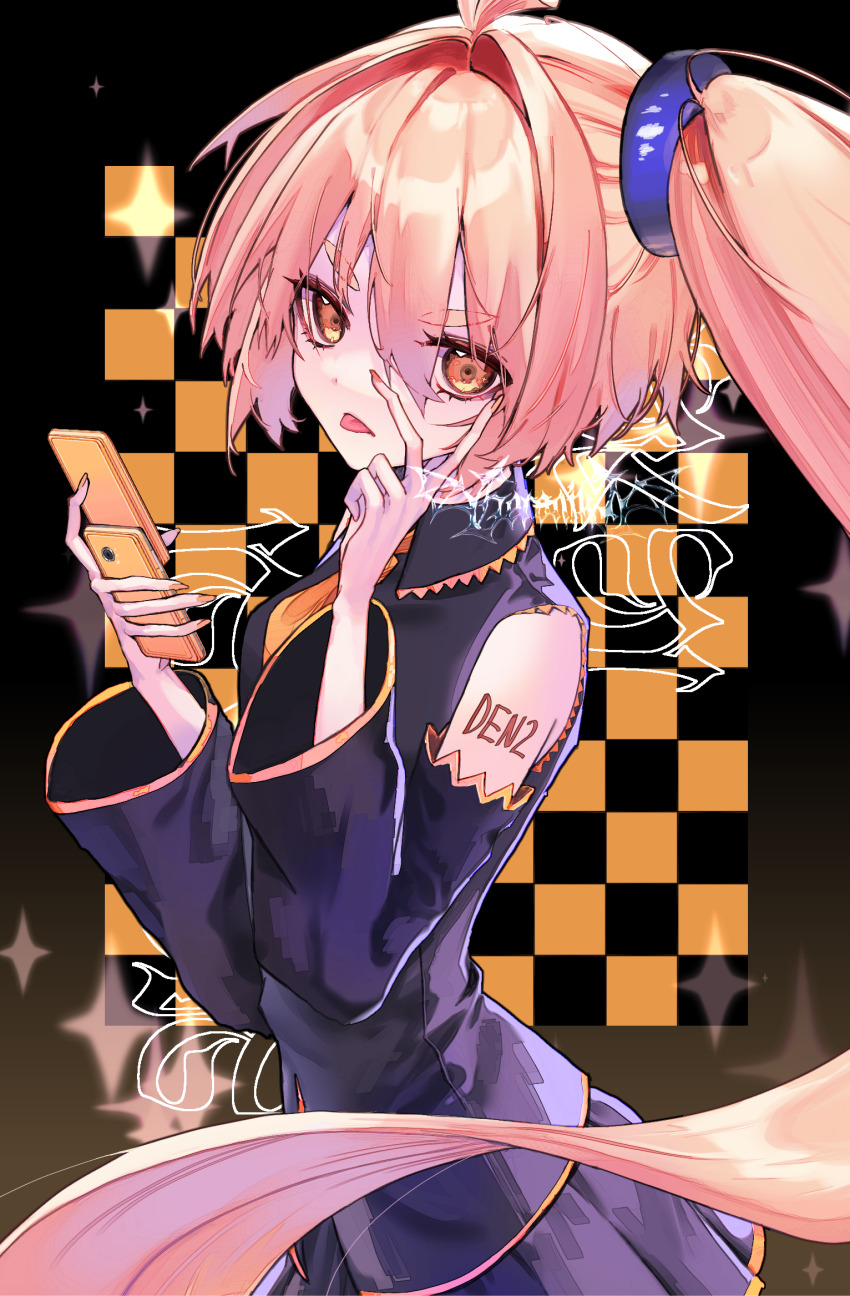 1girl, akita_neru, antenna_hair, arm_tattoo, artist_name, bad_anatomy, bad_hands, bare_shoulders