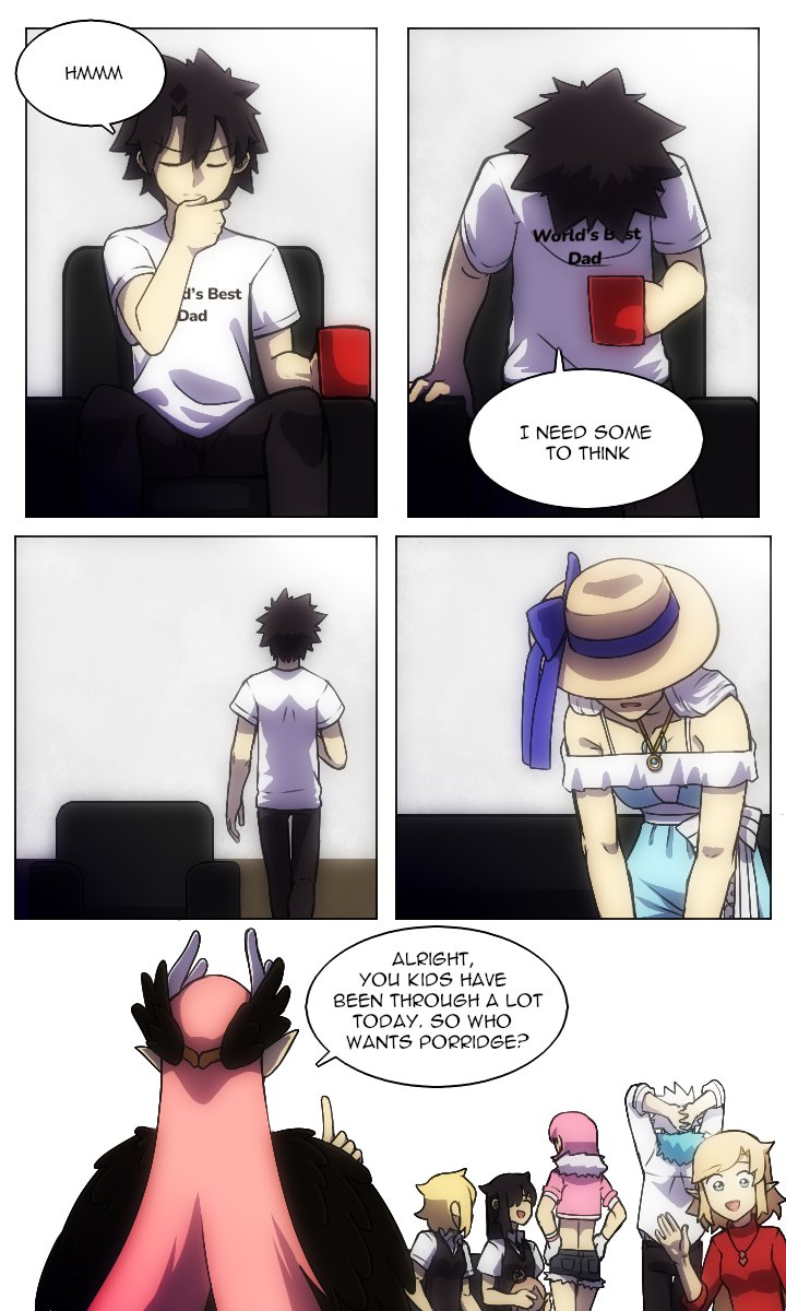 2boys, 6+girls, anastasia_(fate), anastasia_(swimsuit_archer)_(first_ascension)_(fate), bare_shoulders, black_hair, black_pants, black_shirt