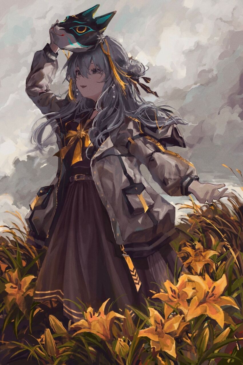 1girl, belt, belt_buckle, black_belt, black_eyes, black_serafuku, black_shirt, black_skirt