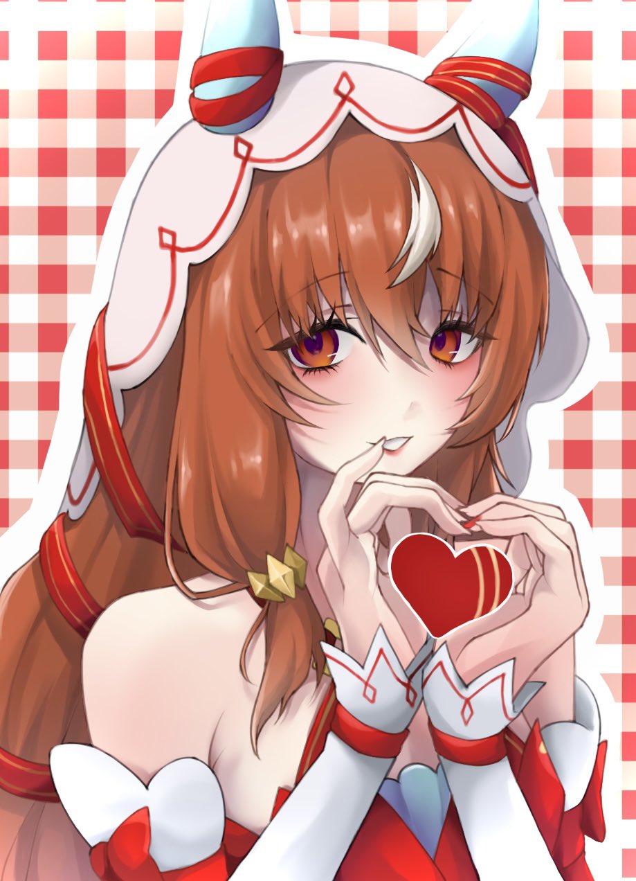 1girl, 2hin03, animal_ears, blush, breasts, brown_hair, collarbone, commentary_request