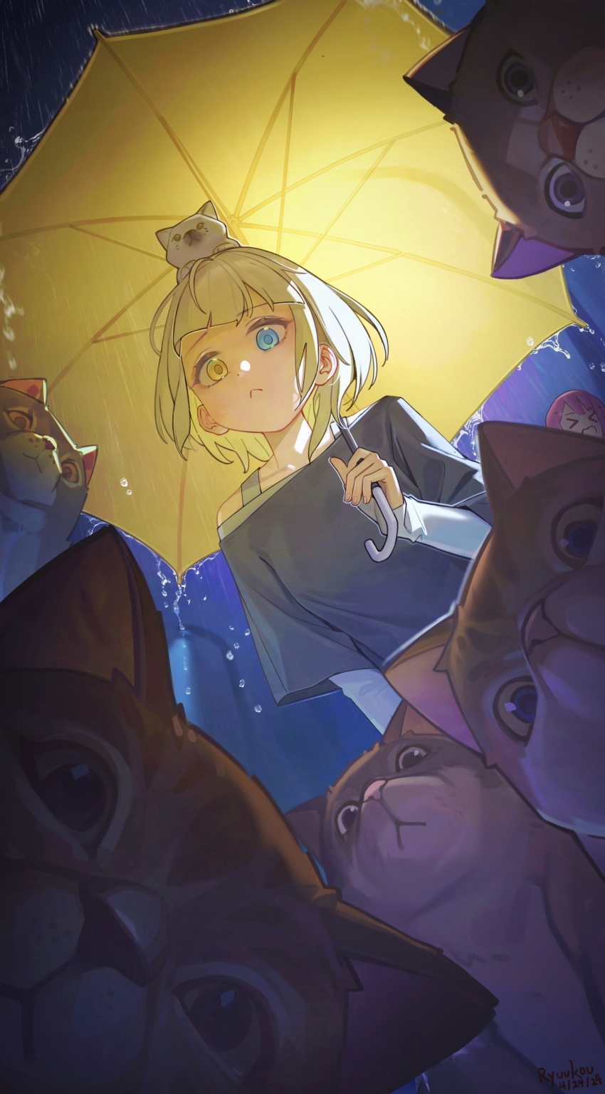 >_<, 2girls, :<, absurdres, animal, animal_on_head, bang_dream!, bang_dream!_it's_mygo!!!!!