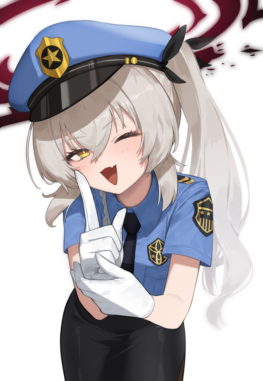 1girl, black_skirt, blue_archive, counter:side, eve_meitner, flasso, gloves, hair_between_eyes