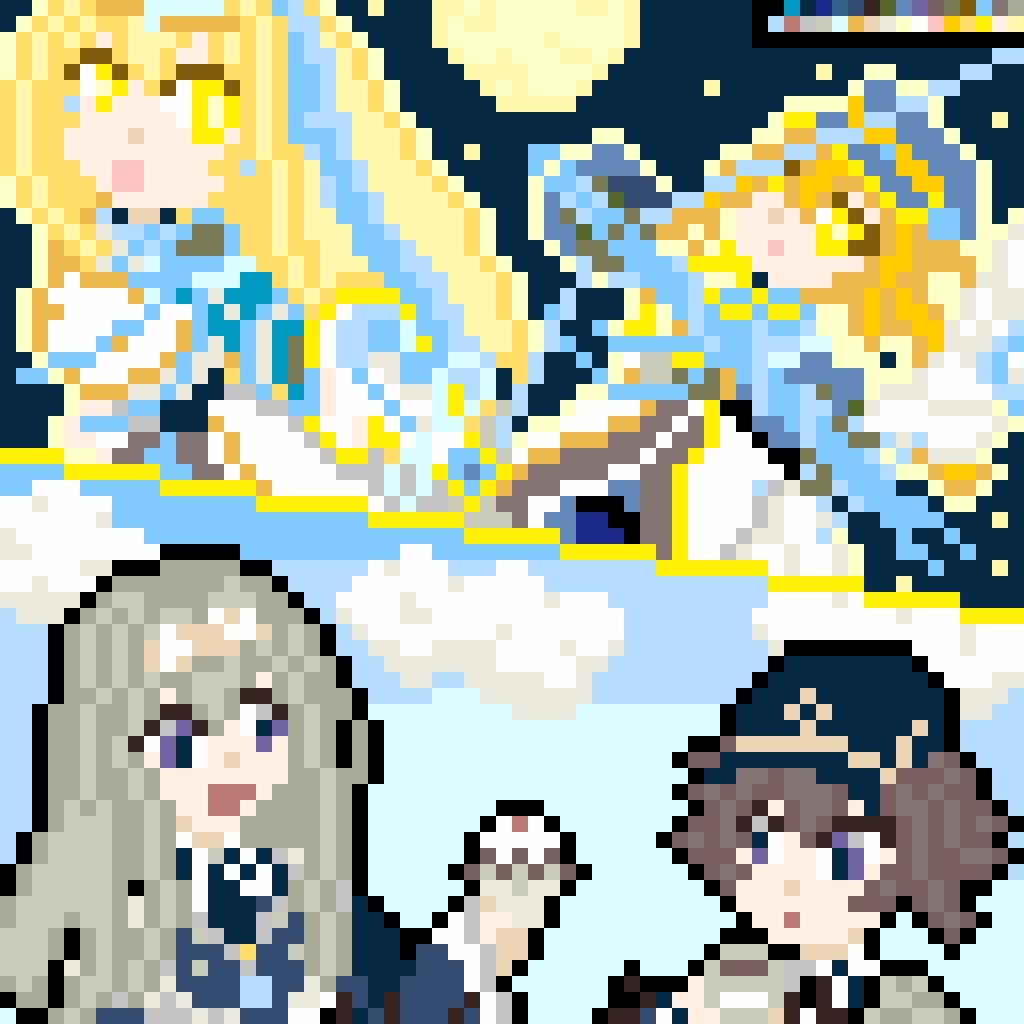 2girls, bow_(weapon), cloud, cloudy_sky, duel_monster, exosister_asophiel, exosister_gibrine, exosister_irene