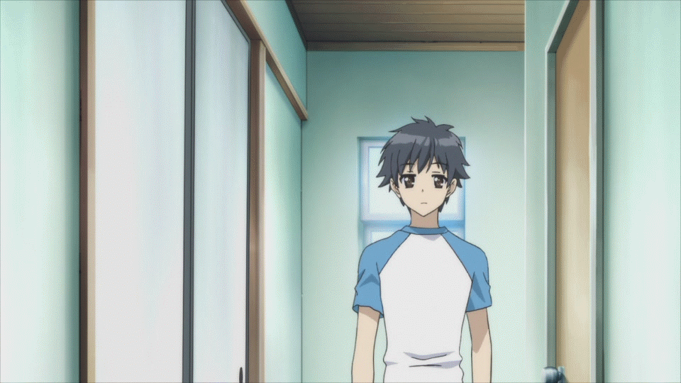 animated, animated_gif, anime_screenshot, chibi, creepy, glowing, glowing_eyes, kiriya_nozomi, mayoi_neko_overrun!, screencap, tsuzuki_takumi, what