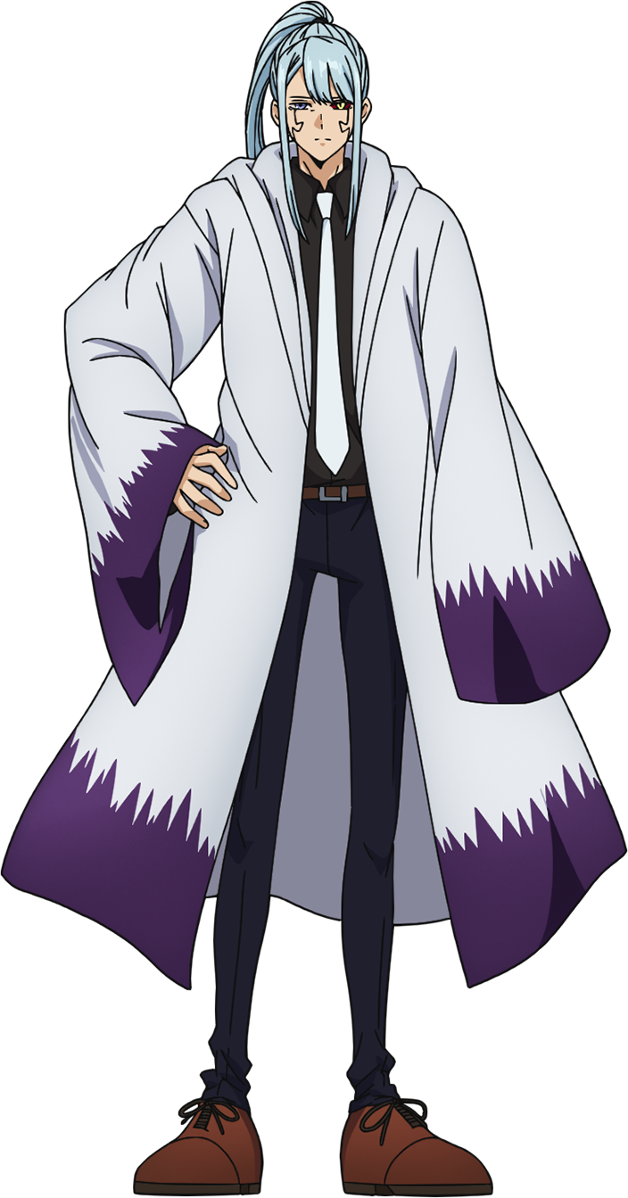 1boy, abyss_razor, belt, black_sclera, black_shirt, blue_hair, brown_footwear, collared_shirt